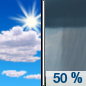 Saturday: A 50 percent chance of showers and thunderstorms after 1pm. Partly sunny, with a high near 83. South southwest wind 7 to 14 mph, with gusts as high as 21 mph. Saturday: A 50 percent chance of showers and thunderstorms after 1pm. Partly sunny, with a high near 83. South southwest wind 7 to 14 mph, with gusts as high as 21 mph.