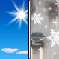 Sunday: A chance of rain and snow showers after noon.  Mostly sunny, with a high near 46.
