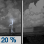 Tuesday Night: A 30 percent chance of showers and thunderstorms, mainly after 1am.  Mostly clear, with a low around 58.