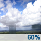 Sunday: A chance of showers and thunderstorms, then showers likely and possibly a thunderstorm after 2pm. Mostly sunny, with a high near 91. Chance of precipitation is 60%. Sunday: A chance of showers and thunderstorms, then showers likely and possibly a thunderstorm after 2pm. Mostly sunny, with a high near 91. Chance of precipitation is 60%.