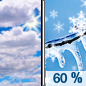 Today: A slight chance of freezing rain before 2pm, then a chance of snow between 2pm and 3pm, then rain likely after 3pm.  Mostly cloudy, with a high near 36. East southeast wind around 15 mph, with gusts as high as 30 mph.  Chance of precipitation is 60%. Little or no ice accumulation expected.  Little or no snow accumulation expected. 