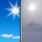 Saturday: Patchy blowing snow after noon. Mostly sunny, with a high near 28.