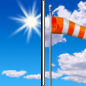 Today: Increasing clouds, with a high near 83. Breezy, with a southwest wind 5 to 15 mph increasing to 15 to 25 mph in the afternoon. Winds could gust as high as 45 mph. 