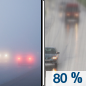 Tuesday: Rain, mainly after 1pm.  Areas of fog before 9am. High near 68. Southeast wind 6 to 15 mph, with gusts as high as 24 mph.  Chance of precipitation is 80%. New precipitation amounts of less than a tenth of an inch possible. 