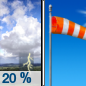 Friday: A 20 percent chance of showers and thunderstorms before 8am.  Sunny, with a high near 96. Breezy, with a south wind 13 to 20 mph, with gusts as high as 30 mph. 