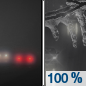 Tonight: Rain likely between 1am and 3am, then freezing rain.  Widespread dense freezing fog before 1am. Low around 29. Breezy, with an east wind 10 to 20 mph, with gusts as high as 25 mph.  Chance of precipitation is 100%. Total nighttime ice accumulation of less than a 0.1 of an inch possible. 