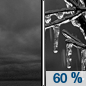 Thursday Night: Freezing rain likely after midnight.  Cloudy, with a low around 25. Southeast wind 7 to 10 mph, with gusts as high as 22 mph.  Chance of precipitation is 60%. New ice accumulation of less than a 0.1 of an inch possible. 
