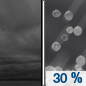 Saturday Night: A chance of sleet, mainly after 4am.  Cloudy, with a low around 27. Southeast wind 13 to 16 mph, with gusts as high as 31 mph.  Chance of precipitation is 30%. New precipitation amounts of less than a tenth of an inch possible. 