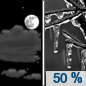 Wednesday Night: A chance of freezing rain after 1am.  Mostly cloudy, with a low around 28. Chance of precipitation is 50%.