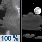 Thursday Night: Showers and thunderstorms before 10pm.  Low around 44. Breezy, with a south wind 15 to 20 mph becoming west 10 to 15 mph after midnight. Winds could gust as high as 30 mph.  Chance of precipitation is 100%. New precipitation amounts between a quarter and half of an inch possible. 