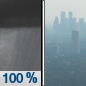 Tonight: Showers, mainly before 7pm.  Widespread haze after 10pm. Low around 42. Southeast wind 5 to 10 mph becoming north after midnight.  Chance of precipitation is 100%.