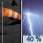 Tonight: A chance of showers, with thunderstorms also possible after 4am.  Increasing clouds, with a low around 46. Windy, with a southeast wind 16 to 23 mph, with gusts as high as 37 mph.  Chance of precipitation is 40%. New rainfall amounts between a quarter and half of an inch possible. 