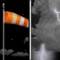 Wednesday Night: A slight chance of showers and thunderstorms after 1am.  Partly cloudy, with a low around 59. Breezy, with a south wind 18 to 21 mph, with gusts as high as 28 mph. 