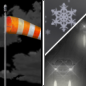 Wednesday Night: A chance of rain and snow showers after midnight.  Partly cloudy, with a low around 28. Breezy. 