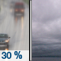 Sunday: A 30 percent chance of rain before 10am.  Cloudy, with a high near 58. East wind around 5 mph becoming west in the morning. 