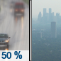 Thursday: A 50 percent chance of rain before 11am.  Widespread haze after 5pm. Partly sunny, with a high near 63. East wind 5 to 9 mph becoming light.  New precipitation amounts of less than a tenth of an inch possible. 