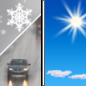 Saturday: A slight chance of rain and snow showers before noon.  Mostly sunny, with a high near 45.