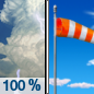 Today: Showers and thunderstorms, mainly before 8am. Some of the storms could produce heavy rainfall.  High near 94. Heat index values as high as 106. Windy, with a south wind 10 to 15 mph increasing to 16 to 21 mph in the afternoon. Winds could gust as high as 30 mph.  Chance of precipitation is 100%. New precipitation amounts between a tenth and quarter of an inch, except higher amounts possible in thunderstorms. 
