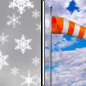 Monday: A slight chance of snow before 11am.  Mostly sunny, with a high near 46. Windy. 