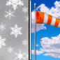 Sunday: A slight chance of snow showers before noon. Some thunder is also possible.  Mostly sunny, with a high near 38. Breezy. 