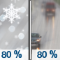 Sunday: A chance of snow and sleet before 7am, then snow likely between 7am and 8am, then occasional rain after 8am.  High near 39. South wind 7 to 16 mph becoming west in the afternoon.  Chance of precipitation is 80%. New snow and sleet accumulation of less than a half inch possible. 