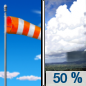Monday: A 50 percent chance of showers and thunderstorms after 1pm.  Sunny, with a high near 95. Breezy.  New rainfall amounts between a tenth and quarter of an inch, except higher amounts possible in thunderstorms. 
