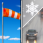 Monday: A slight chance of rain and snow showers after noon.  Mostly sunny, with a high near 56. Windy. 