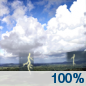 Thursday: Showers and thunderstorms.  High near 89. South wind 5 to 10 mph, with gusts as high as 20 mph.  Chance of precipitation is 100%.