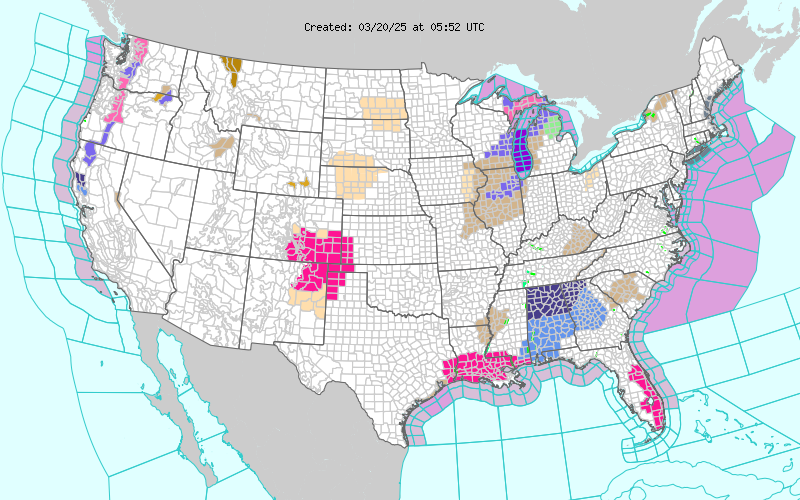 US CONUS current hazards map